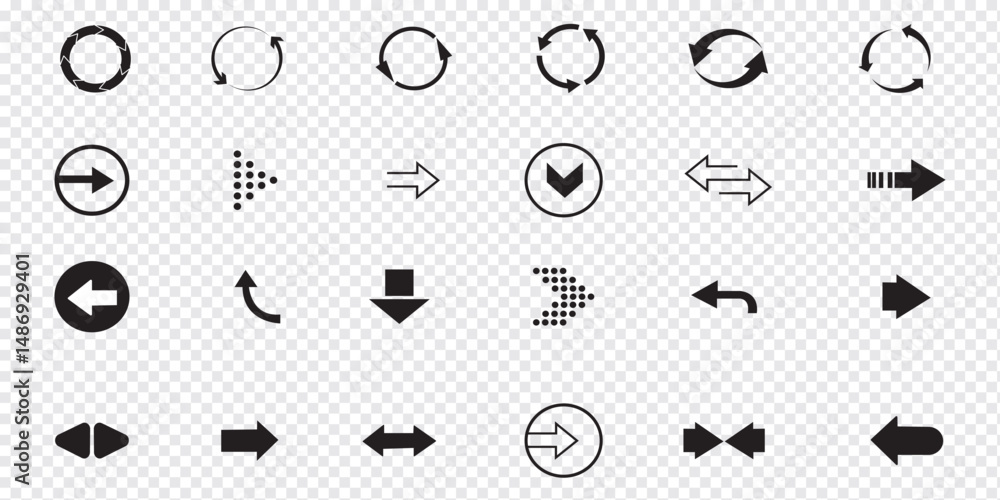 Poster arrow icon set. collection different arrows sign. black vector arrows , vector illustration. beautif