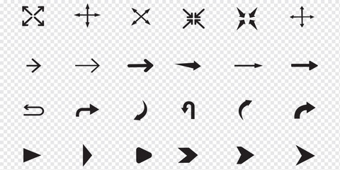 Arrow icon Set. Collection different arrows sign. Black vector arrows , vector illustration. Beautiful arrow vector collections.