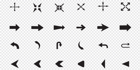 Arrow icon Set. Collection different arrows sign. Black vector arrows , vector illustration. Beautiful arrow vector collections.