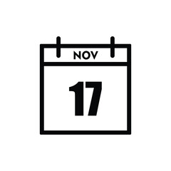 calender icon, 17 november icon with white background