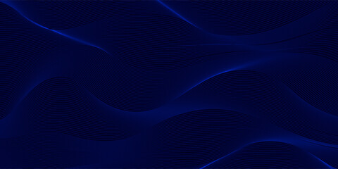 Blue abstract background design. Modern wavy line pattern in monochrome colors. Premium stripe texture