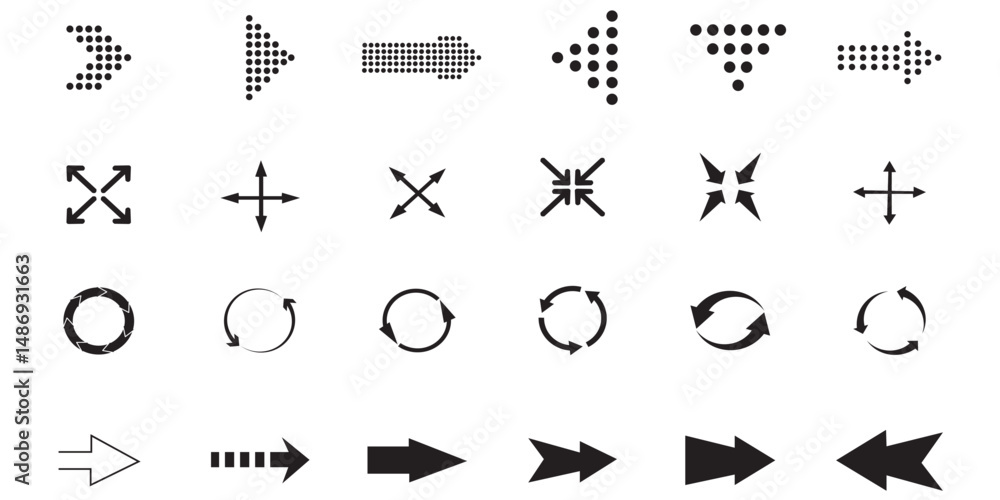 Poster arrows big black set icons. arrow icon. arrow vector collection. arrow. cursor. modern simple arrows