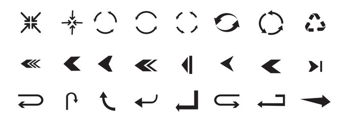 Arrow icon Set. Collection different arrows sign. Black vector arrows , vector illustration. Beautiful arrow vector collections.