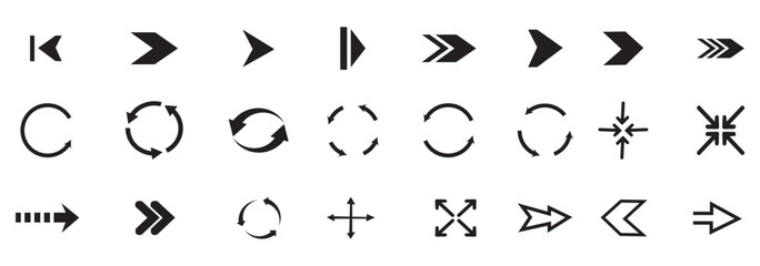 Arrow icon Set. Collection different arrows sign. Black vector arrows , vector illustration. Beautiful arrow vector collections.