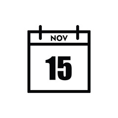 calender icon, 15 november icon with white background