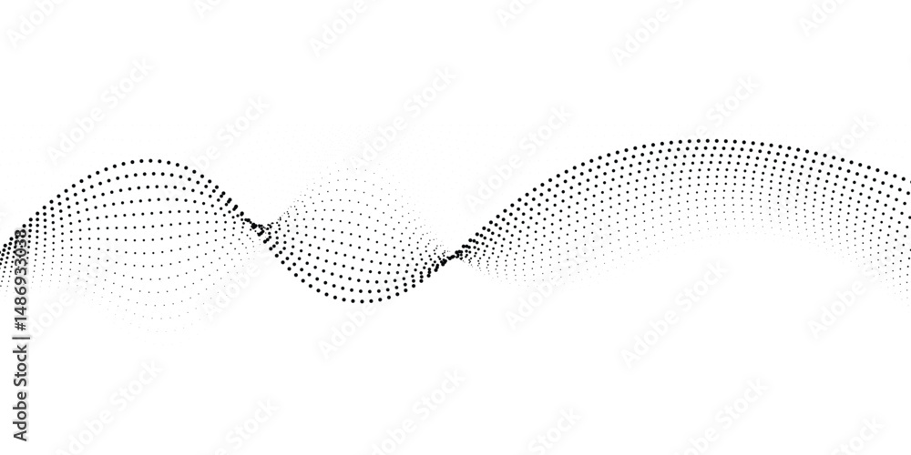 Poster abstract vector wavy lines flowing smooth curve black grey gradient isolated on transparent backgrou