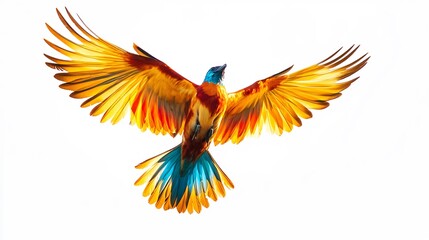 Obraz premium Native American mythology Thunderbird flight wings spread wide against a bright white background