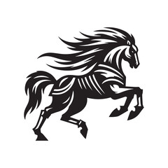 Dynamic Horse Silhouette Logo – Fast Animal Icon in Motion