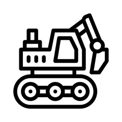 excavator line icon