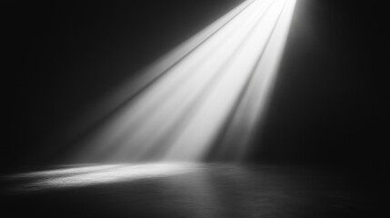 Monochromatic Spotlight Beam on Dark Background