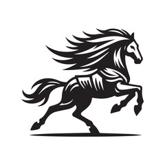 Dynamic Horse Silhouette Logo – Fast Animal Icon in Motion