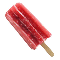 Delicious Red Fruit Popsicle on a Wooden Stick -