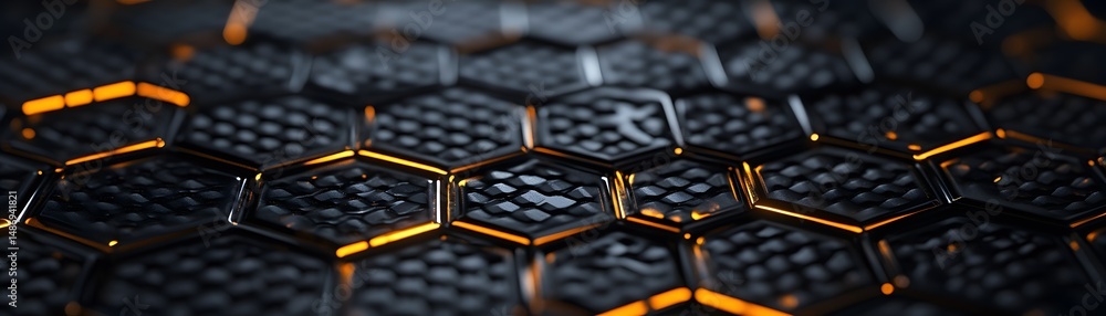 Poster Close-up view of a textured hexagonal pattern.