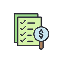 Financial Audit And Compliance Paperwork With Magnifying Glass Graphic