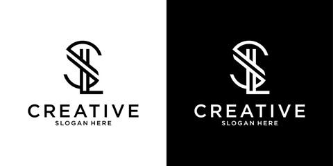 SL or LS initial letter logo design vector template