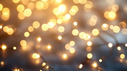 Obraz premium Warm Golden Bokeh Lights Abstract Blurred Background