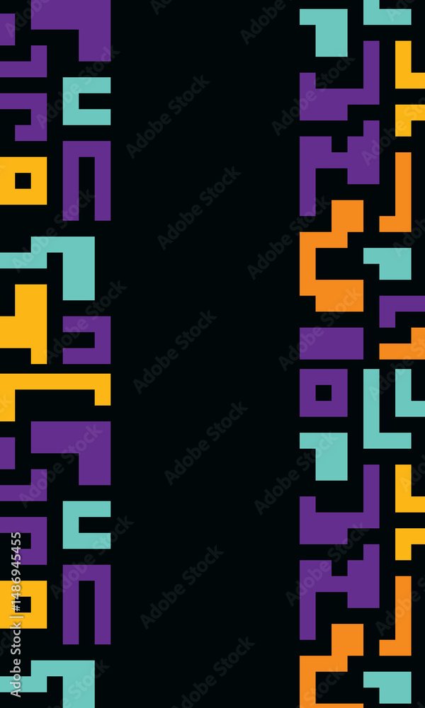 Poster background with colorful lines shapes abstract stylish mosaic flat design.