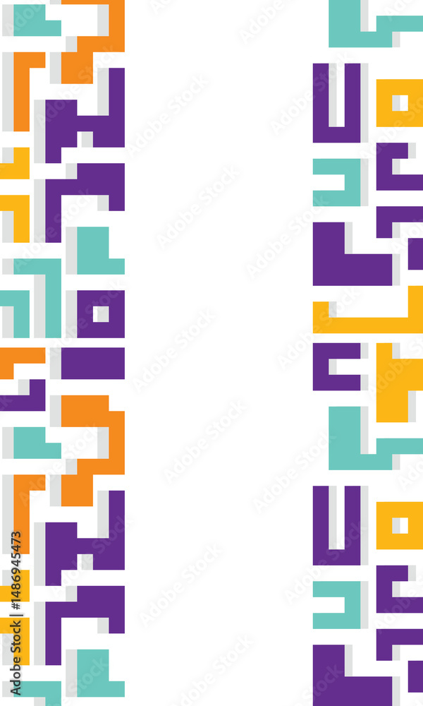 Poster background with colorful lines shapes abstract stylish mosaic flat design.