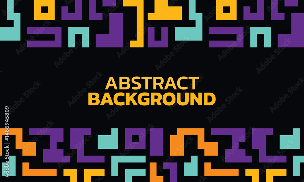 Poster background with colorful lines shapes abstract stylish mosaic flat design.