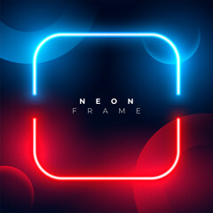 cyan and red color led lines with text space