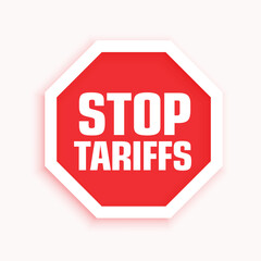 3d style stop tariffs policy symbol design