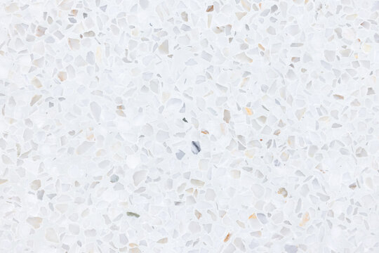 Terrazzo floor consistent surface seamless pattern in top view. Polished smooth surface of marble, stone and white concrete for architecture design, decoration interior exterior and background.
