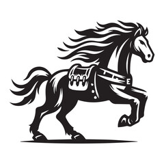 Elegant Running Horse Emblem – Abstract Animal Logo Design