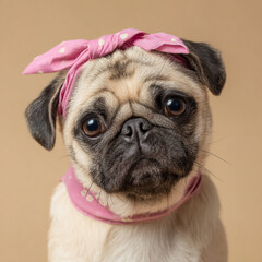 pug in a cap