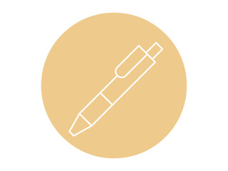 Pen icon. Back to school icon and symbol. School equipment. White outline Icon. Simple outline icon.
