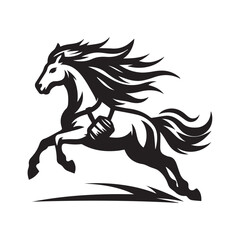 Galloping Horse Logo Vector – Wild Animal Symbol for Sports and Speed