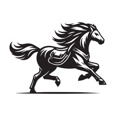 Galloping Horse Logo Vector – Wild Animal Symbol for Sports and Speed