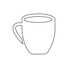 Simple White Coffee Mug on White Background