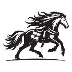 Galloping Horse Logo Vector – Wild Animal Symbol for Sports and Speed