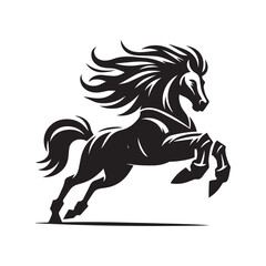 Galloping Horse Logo Vector – Wild Animal Symbol for Sports and Speed