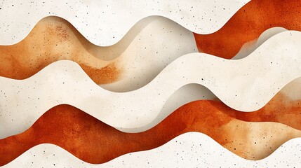 Abstract Waveform: Terracotta and Cream Hues