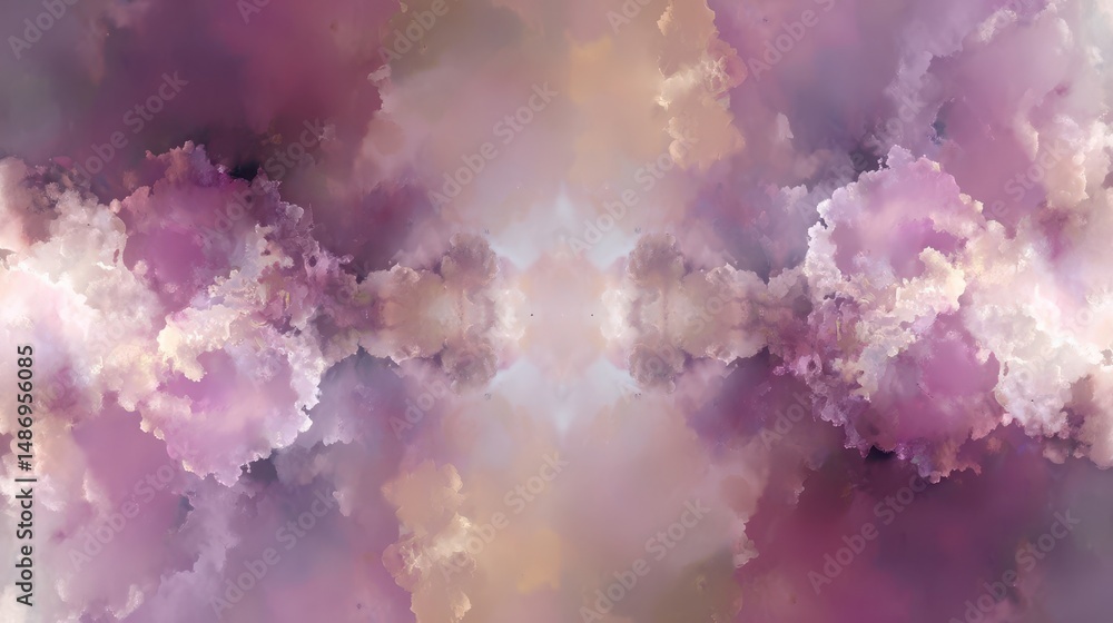 Poster abstract symmetrical design with soft color blends.