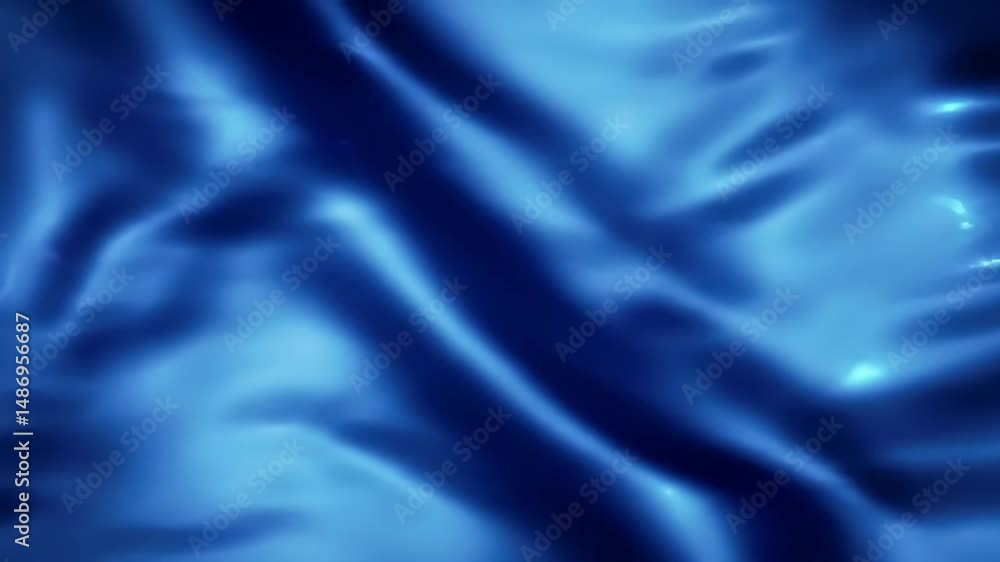 Poster abstract blue fluid motion video with smooth waves and subtle light effects