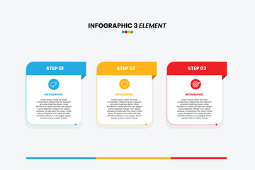 Infographic design business template with 3 steps, options Can be used for workflow diagram, info chart, web design and presentation. 