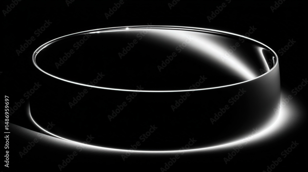 Poster high contrast black background with rim light edges creating an elegant visual effect