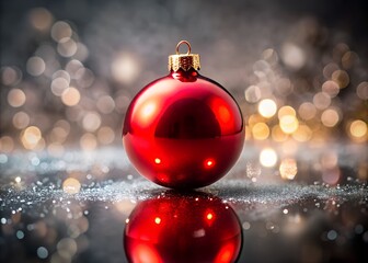 Fototapeta premium Christmas ornament red boll