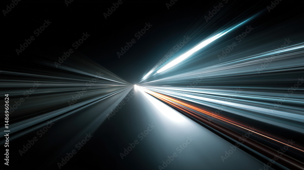 Poster dynamic light streaks in dark background with motion blur effect for abstract visual composition