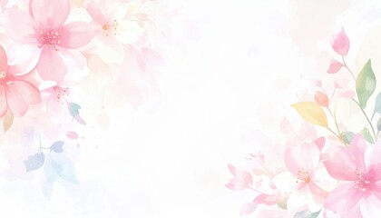 Fototapeta premium Delicate Watercolor Floral Background
