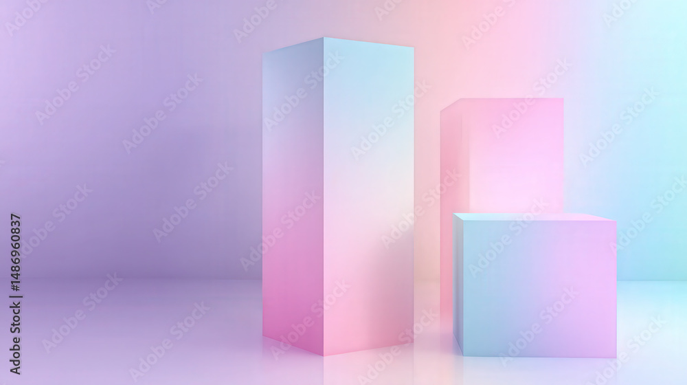 Poster minimal pastel gradient backdrop for editorial production with soft hues and modern aesthetic elemen