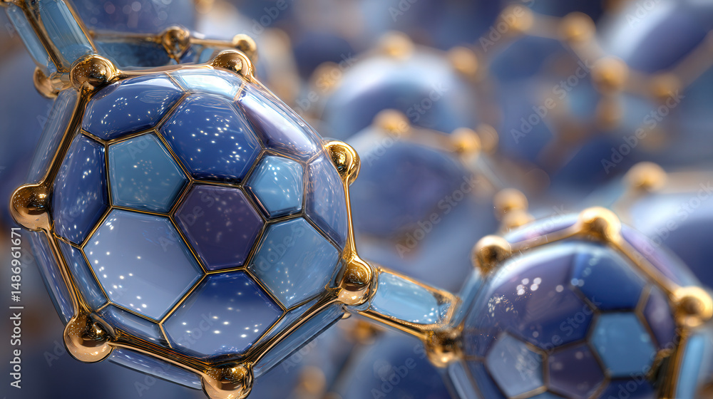 Poster macro view of organic honeycomb structure in a chaotic background with gigapixel detail