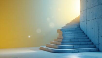 Obraz premium Minimalistic Staircase in Pastel Background.