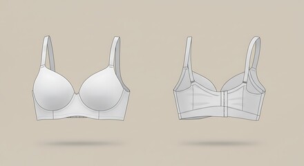 White brassiere technical illustration