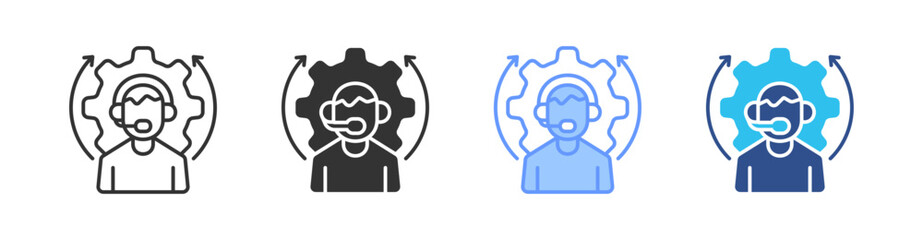 Assistance Multi Style Icon Set Vector 