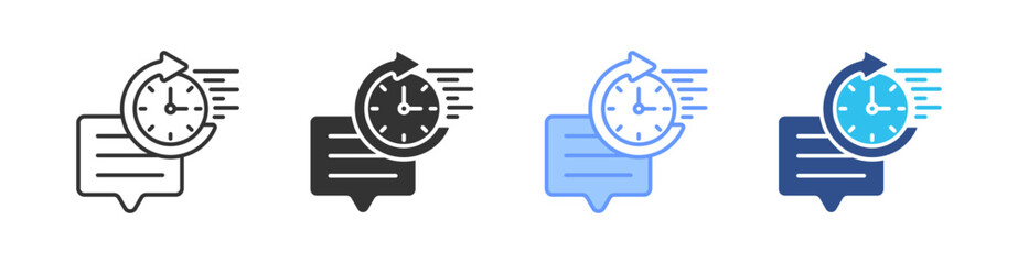 Response Multi Style Icon Set Vector 