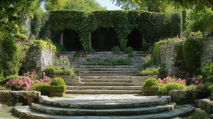 Serene Stone Steps Garden: A Picturesque Landscape