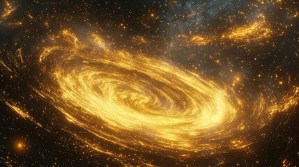 Obraz premium Celestial Radiance: A Breathtaking Vista of a Distant Golden Galaxy Formation